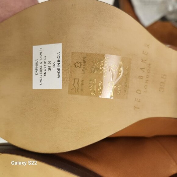 TED BAKER London Daphina Women's Boots Tan Leather Heeled Ankle Chelsea Size 9.5 - Picture 13 of 15